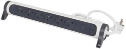 Ochranný prodlužovací kabel 6x2PZ 1,5m bílý-černý