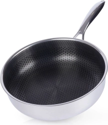 Hluboká nerezová pánev COOKCELL 26 cm s nepřilnavým povrchem