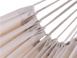 zahradní houpací síť z pevné textilie 200 × 80 cm s popruhy a taškou