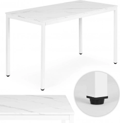 Stůl do kuchyně a jídelny pro 4–5 osob, počítačový stůl 120 × 60 cm, bílý mramor ModernHome
