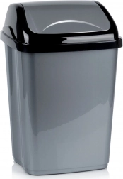 Plastový odpadkový koš se sklopným víkem 26 l, šedý