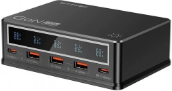 Stolní nabíječka BlitzWolf 110 W s PD, 3× USB‑A a 2× USB‑C, černá