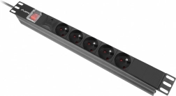 Listva zasilovací Rack PDU 19" 1U Lanberg 16A 5x230V 2m černá IEC C14