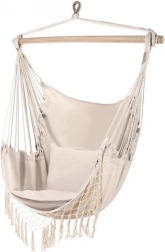Závěsné brazilské křeslo s polštáři Gardlov – Béžová