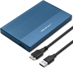 Hliníkový box pro 2.5" SSD/HDD SATA s USB 3.0, 5 Gb/s, 2 TB – modrý