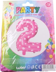 Nafukovací balónek číslo 1 se srdíčky – Růžový