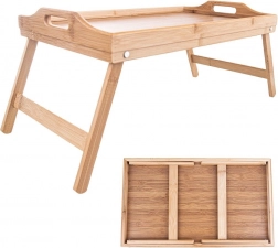 Skládací bambusový snídaňový stolek 50 × 30 × 24,5 cm