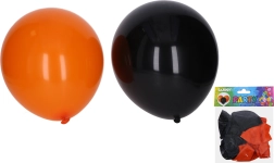 Nafukovací balónky 30 cm – sada 10 ks Halloween (černé a oranžové)