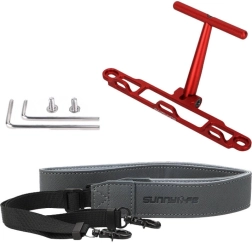 Držák s popruhem Sunnylife pro ovladač DJI RC / RC 2 červený
