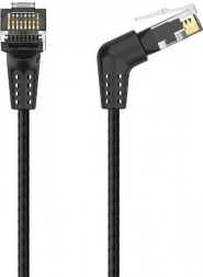 Síťový kabel Vention UTP Cat6 RJ45 s otočným 90° konektorem, 5 m, černý