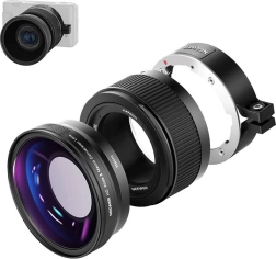 Širokoúhlý a makro objektiv Neewer 2 v 1 pro SONY ZV1 (černý)