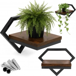 Závěsná nástěnná police na květiny loft ModernHome – diamantový rám