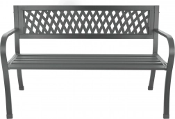 Zahradní kovová lavice s opěradlem, grafitová