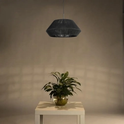závěsné svítidlo z přírodního ratanu 50 cm, černé
