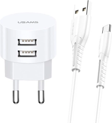 Nabíječka USAMS T20 s kabelem USB-C 2xUSB 2.1A