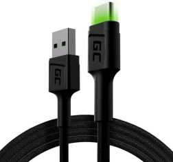 Nabíjecí a datový kabel USB-A na USB-C 120 cm s LED podsvícením GREEN CELL Ray