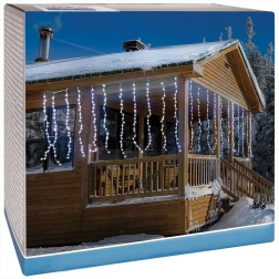 Venkovní světelná závěsná ledová záclona 220 LED 2 m