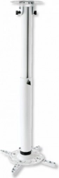 Stropní držák na projektor, výškově nastavitelný 50–77 cm, nosnost 15 kg, bílý
