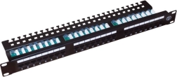 Patch panel UTP Cat 5e, 24 portů, LSA, 1U s policí