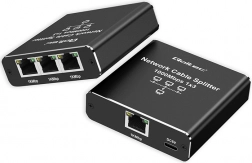 Ethernet rozdělovač mini switch 1x3 RJ45 1000Mb/s USB-C hliníkový
