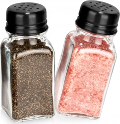 Skleněná solnička a pepřenka 80 ml, sada 2 ks