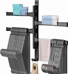 Nástěnný otočný držák na ručníky do koupelny a kuchyně
