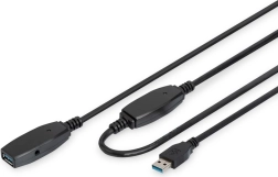 Aktivní prodlužovací USB 3.0 kabel Typ A/A černý 10m