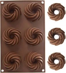 Silikonová forma na mini bábovky hnědá 28 × 17 × 3 cm