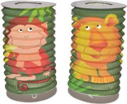 Lampion válec s motivem zvířat 16 cm