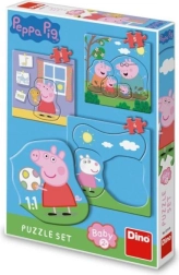 Puzzle sada Peppa Pig: Rodina 3–5 dílků pro batolata