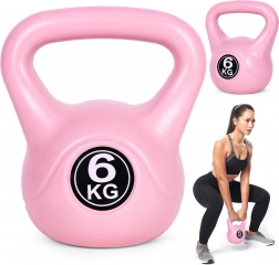 Kettlebell 6 kg růžový modernhome – činka pro funkční trénink a posilování