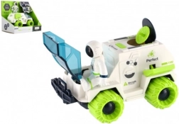 Sada vesmírné auto na setrvačník s astronautem a satelitem