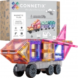 Connetix Pastel Transport Pack magnetické stavebnice 50 dílů