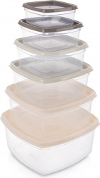 Sada dóz na potraviny s víčky, 6 ks