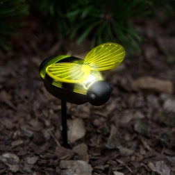 Solární zápichová lampa včelka s bílou LED