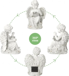 Solární andělská figurka s LED světlem 18 cm