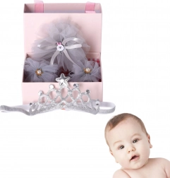 dárková sada 3 v 1 pro novorozence – světle šedá