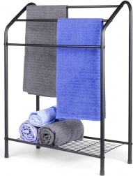 Stojanový kovový černý věšák na ručníky