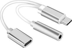 Adaptér USB-C na miniJack 3,5mm a USB-C