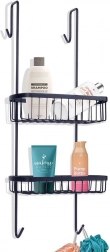 Závěsná kovová police do sprchy černá