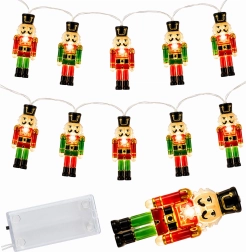 Vánoční LED světelný řetěz louskáčci, 10 světel - 1 kus