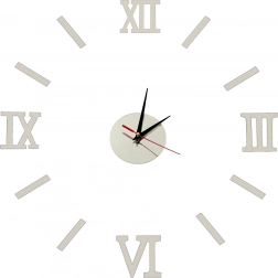 Nastavitelný DIY 3D nástěnný hodinový set stříbrný 130cm