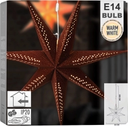 Závěsná svítící sametová hvězda 60 cm, hnědá