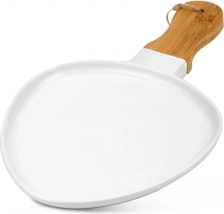 porcelánový servírovací talíř terrestrial 34,5 × 21 cm s bambusovou rukojetí