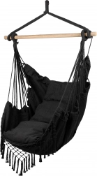 závěsné brazilské křeslo s polštáři tmavě šedé