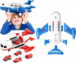 dopravní letadlo s autíčky – červené