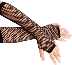 Dlouhé síťované rukavice bez prstů