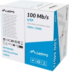 Kabel LAN UTP 100MB/s CCA 100m šedý