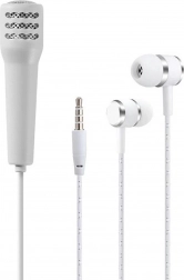 Mini mikrofon do telefonu 3,5 mm se sluchátky – stříbrný