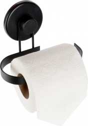 Kovový držák toaletního papíru na přísavku – černý